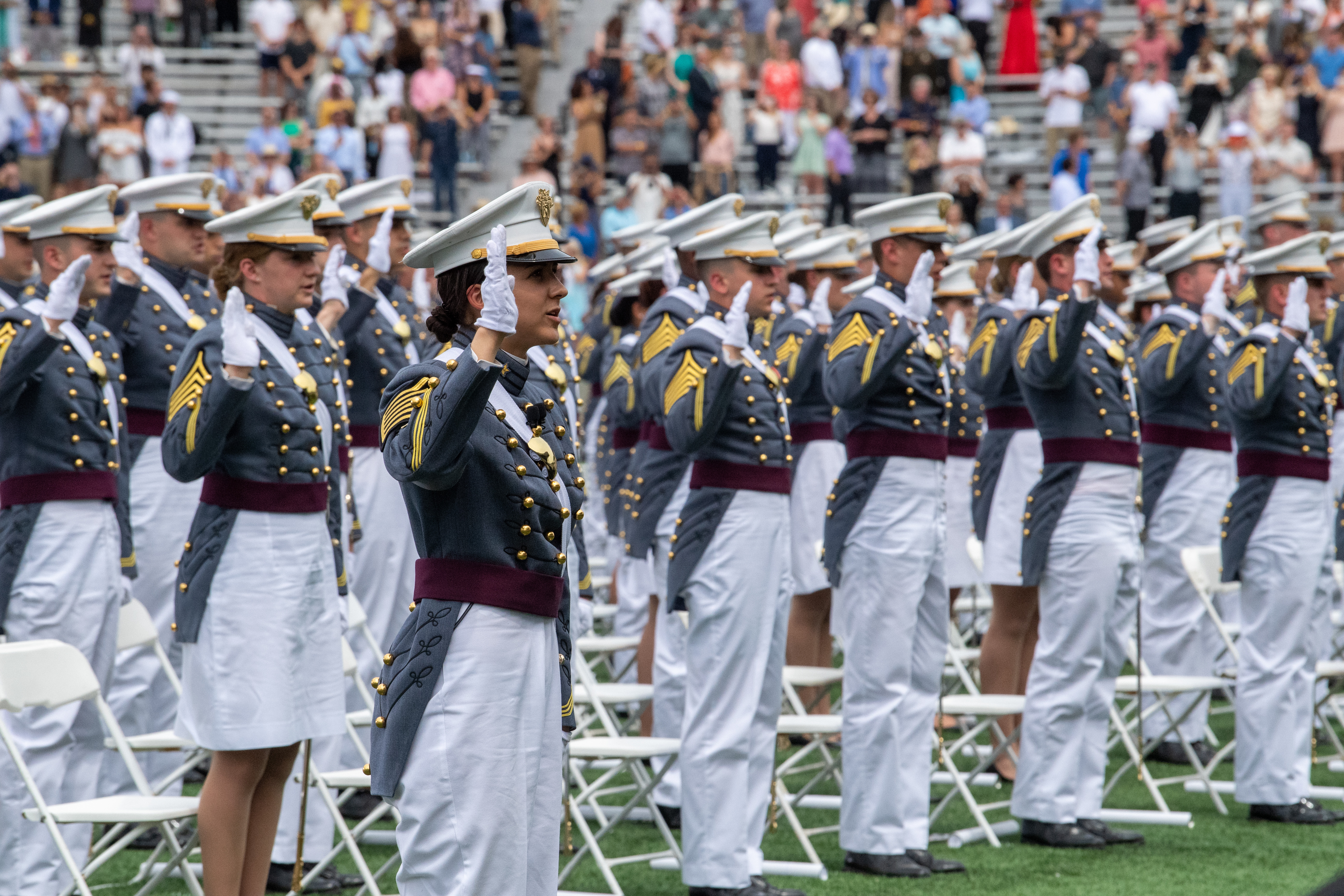 Cadets graduate in scaled-down ceremony after trying semester at