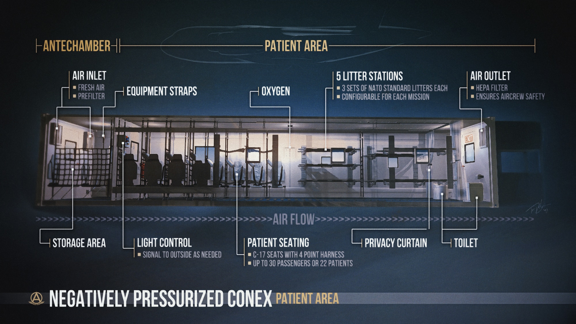 Graphic depicting the main patient area of the NPC.