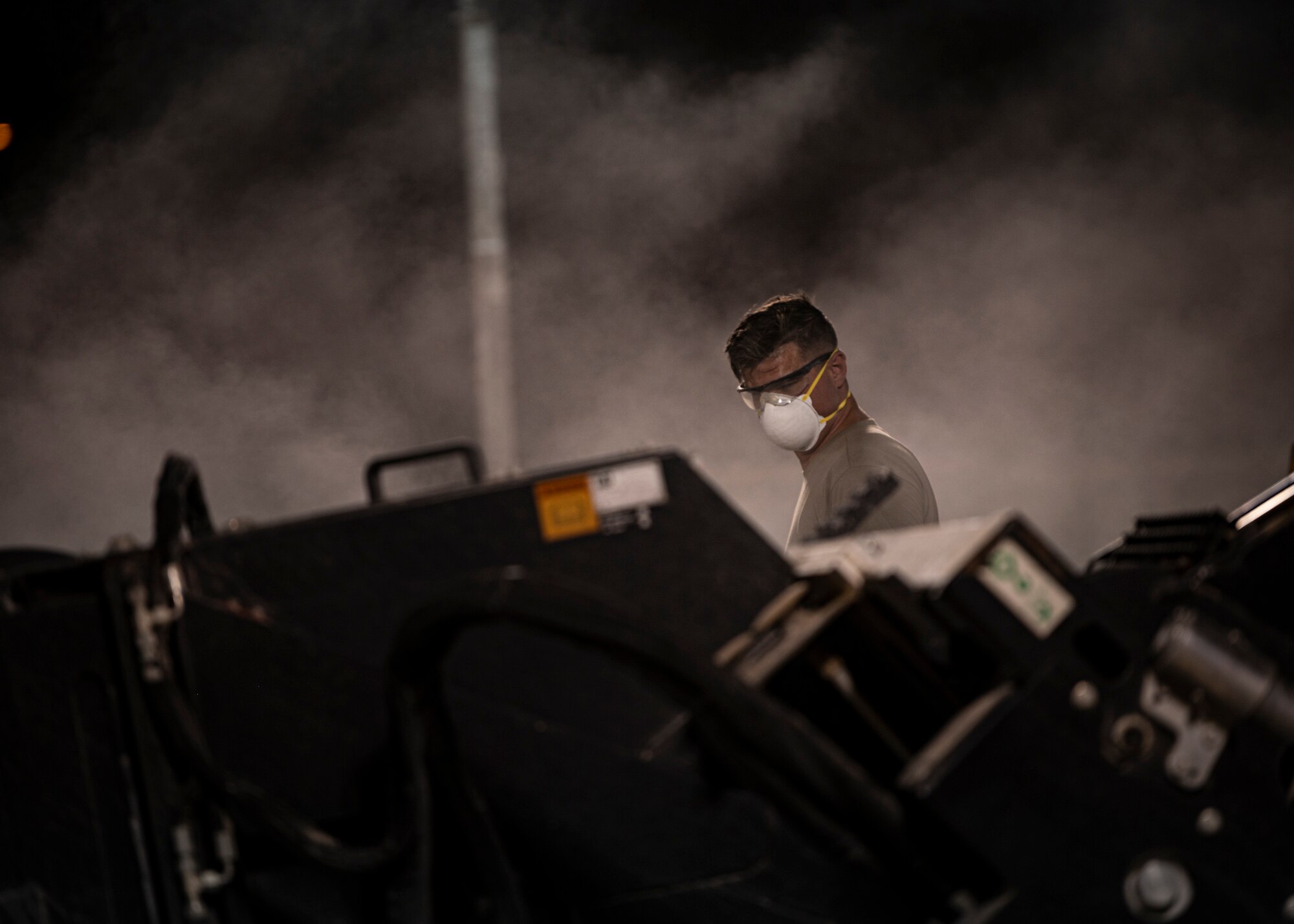 A man looks over ongoing construction.
