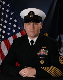 Studio portrait of CMDCM Michael J. Ashton