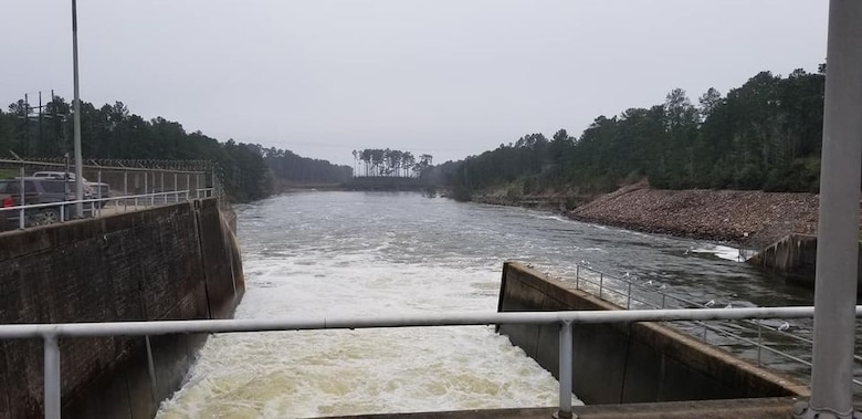 Flood release at Sam Rayburn