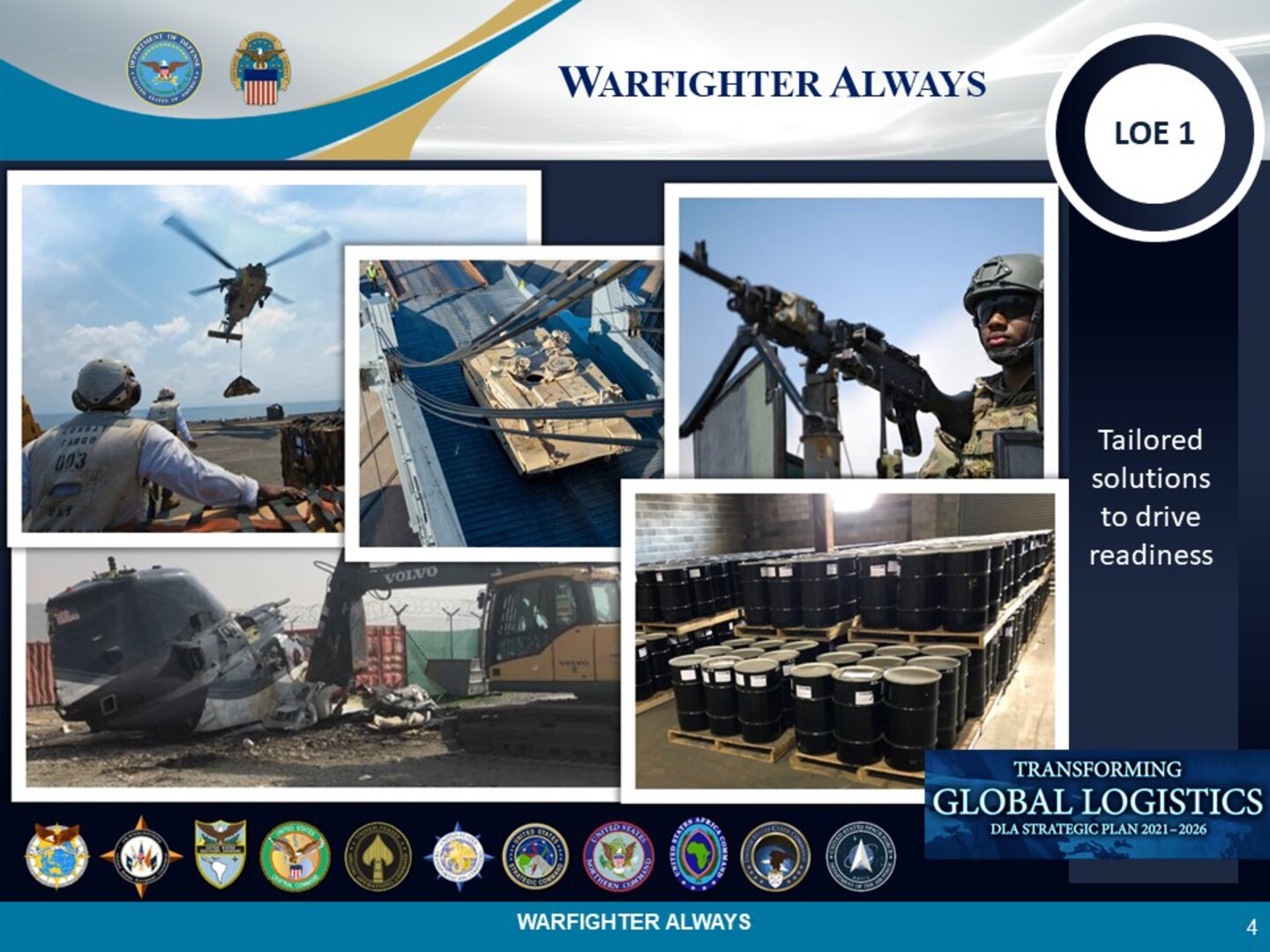 Photos of DLA supporting the warfighter.