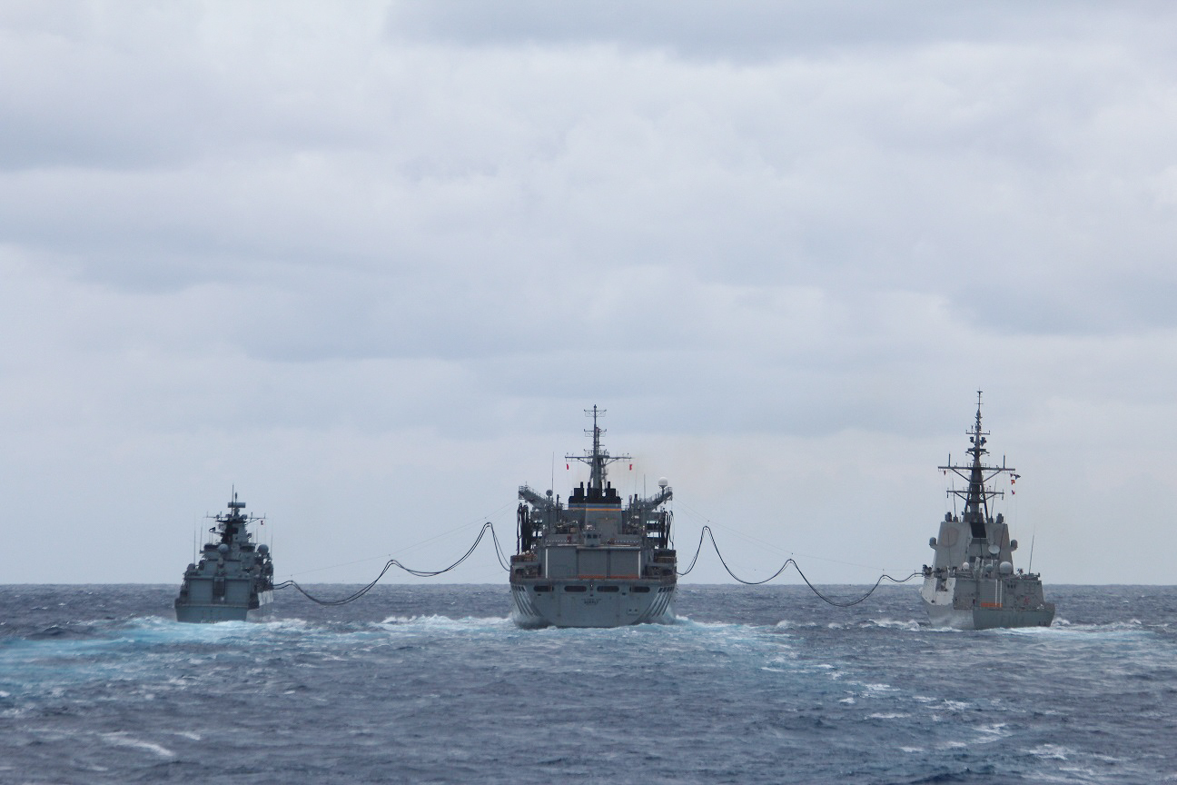 USNS Supply (T-AOE 6) replenishes NATO ships during Exercise Steadfast Defender 21.