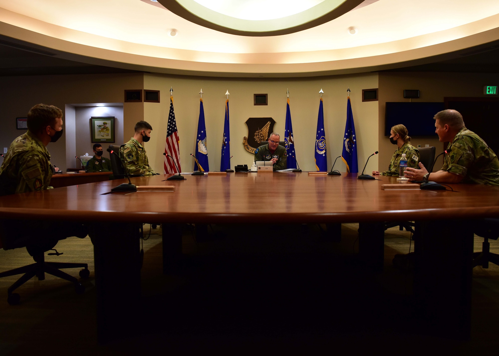 U.S. Air Force Academy cadets met with Lt. Gen. Jon T. Thomas, Pacific Air Forces deputy commander during a visit to PACAF Headquarters at Joint Base Pearl Harbor-Hickam, Hawaii, May 7, 2021.