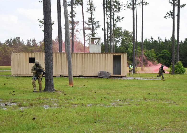 403rd Wing leaders and 403rd Security Forces Squadron members travelled to Camp Shelby Joint Forces Training Center in Hattiesburg, Miss., May 21, 2021 to participate in a number of different training exercises including a Shoot, Move, Communicate course, Engagement Skills Trainer virtual weapons firing, Squad Advanced Marksmanship training, and a Virtual Battlefield Systems convoy simulation. The trip was an opportunity for the Air Force Reserve Command unit leaders to become more familiar with the training capabilities available at the Mississippi Army National Guard base. Also, it allowed 403rd leadership a chance to strengthen relationships with training facility managers and personnel as well as Camp Shelby Commander, Col. Richard L. Weaver. (U.S. Air Force photo by Lt. Col. Marnee A.C. Losurdo)