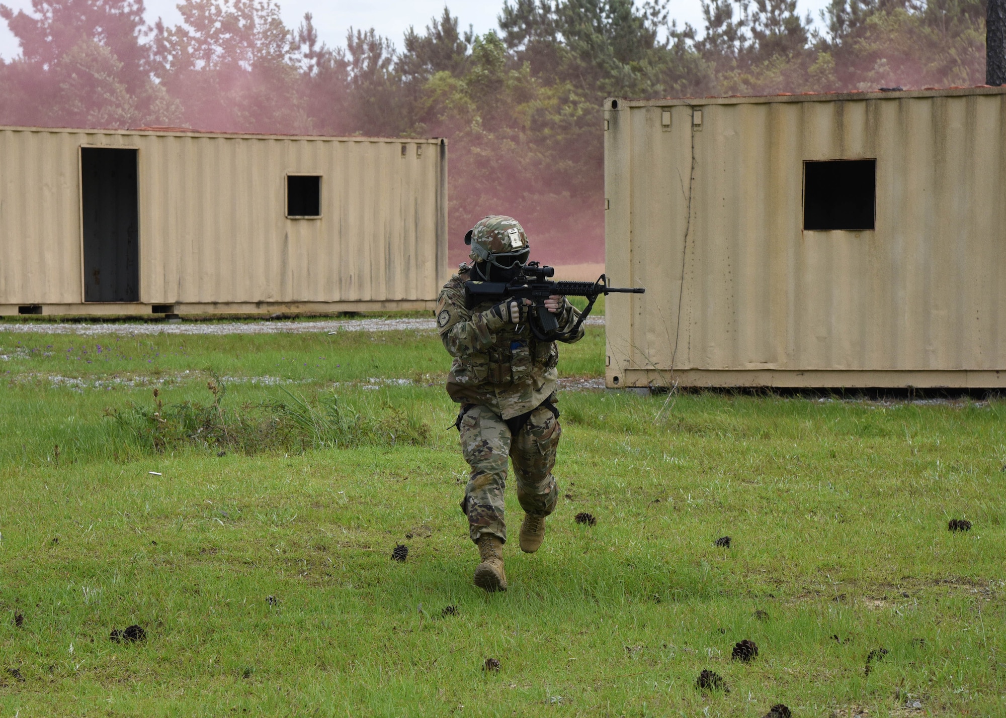 403rd Wing leaders and 403rd Security Forces Squadron members travelled to Camp Shelby Joint Forces Training Center in Hattiesburg, Miss., May 21, 2021 to participate in a number of different training exercises including a Shoot, Move, Communicate course, Engagement Skills Trainer virtual weapons firing, Squad Advanced Marksmanship training, and a Virtual Battlefield Systems convoy simulation. The trip was an opportunity for the Air Force Reserve Command unit leaders to become more familiar with the training capabilities available at the Mississippi Army National Guard base. Also, it allowed 403rd leadership a chance to strengthen relationships with training facility managers and personnel as well as Camp Shelby Commander, Col. Richard L. Weaver. (U.S. Air Force photo by Lt. Col. Marnee A.C. Losurdo)