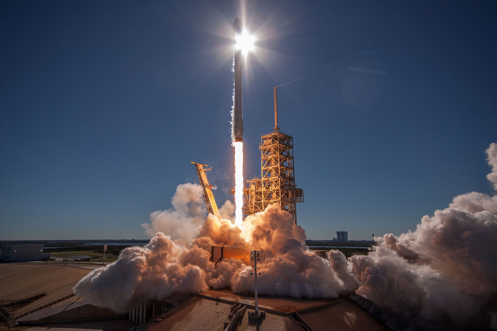 The 45th Space Wing assisted SpaceX in the successful launch of a Falcon 9 rocket carrying the KoreaSat-5A satellite, Oct. 30, 2017, from the NASA Kennedy Space Center, Cape Canaveral, Fla. (Courtesy photo by SpaceX)