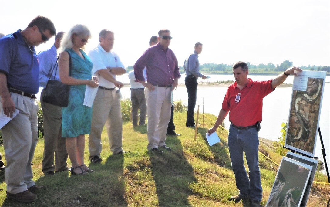 IN THE PHOTO, Darian Chasteen presenting to a group of people along the Mississippi River. Chasteen recently lost a hard-fought battle with cancer. While he is no longer physically with the Memphis District, he legacy will continue forever.