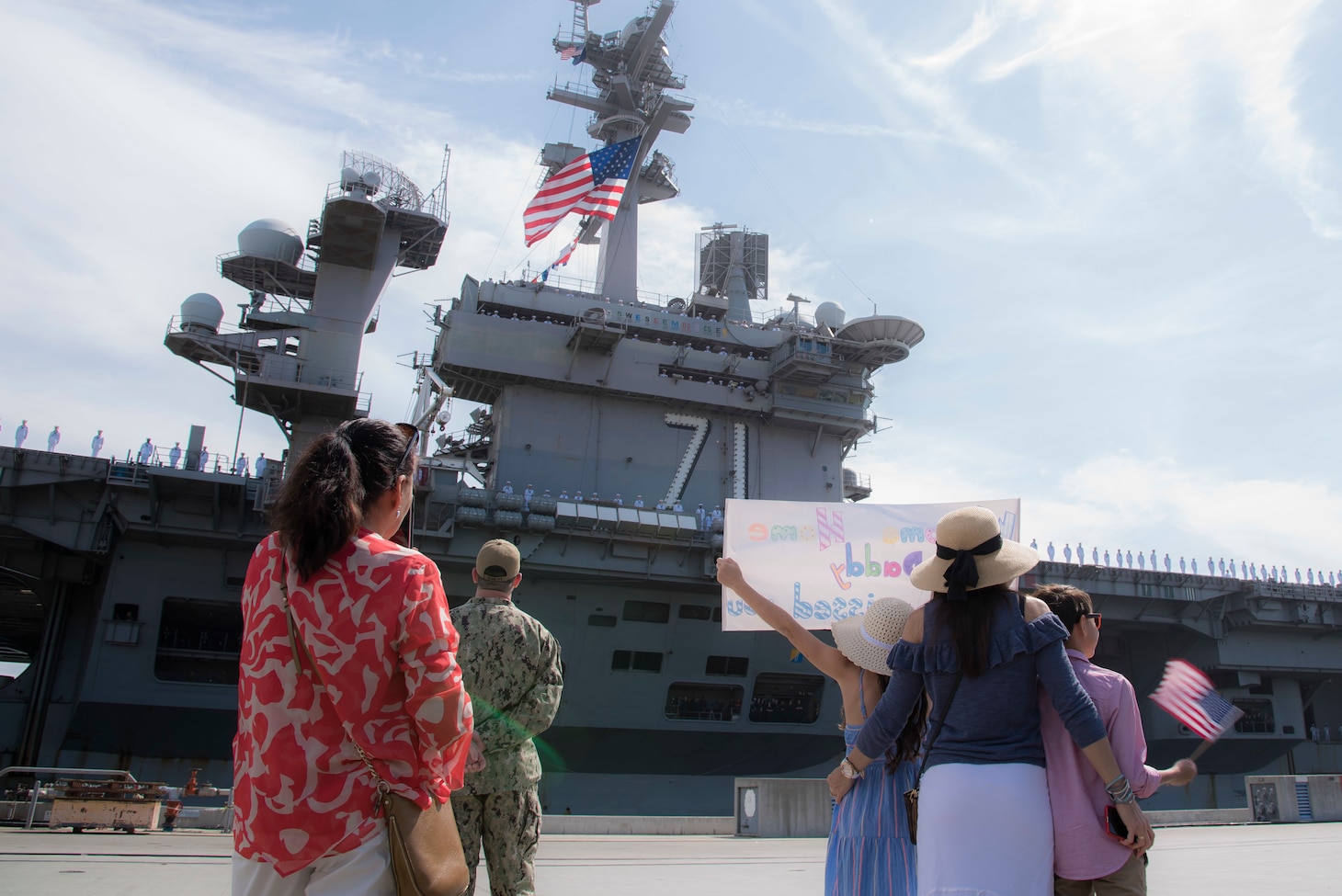 The Nimitz-class aircraft carrier USS Theodore Roosevelt (CVN 71) returns to Naval Air Station North Island.