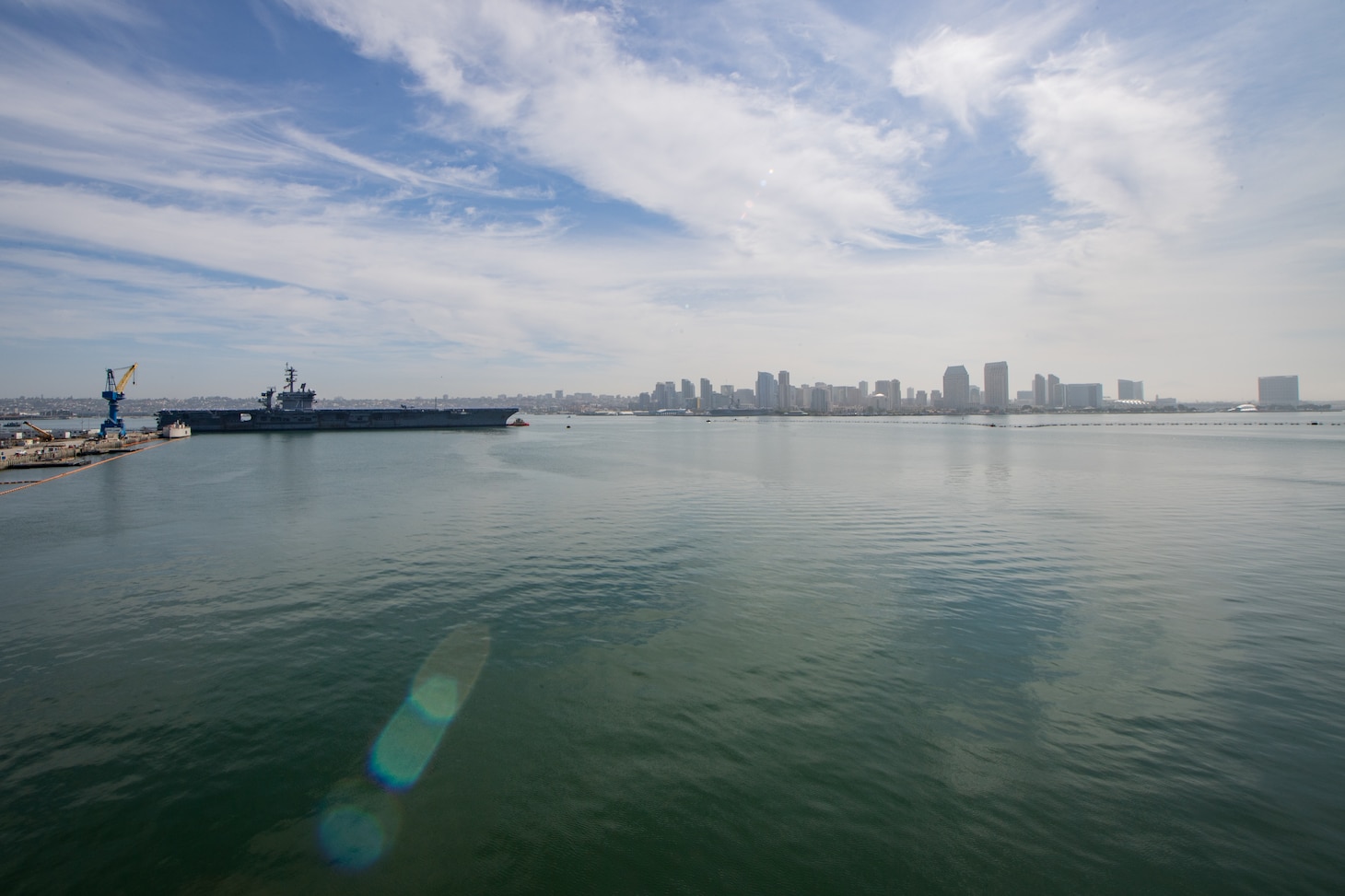 The Nimitz-class aircraft carrier USS Theodore Roosevelt (CVN 71) returns to Naval Air Station North Island,