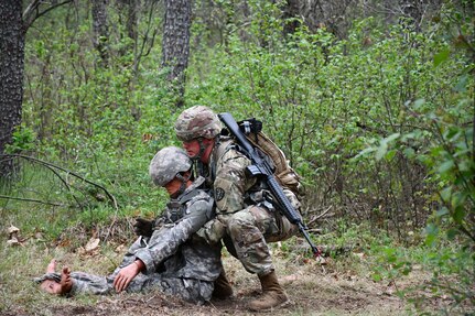 Soldiers test for Expert Field Medical Badge at Fort McCoy