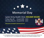 Memorial Holiday Hours