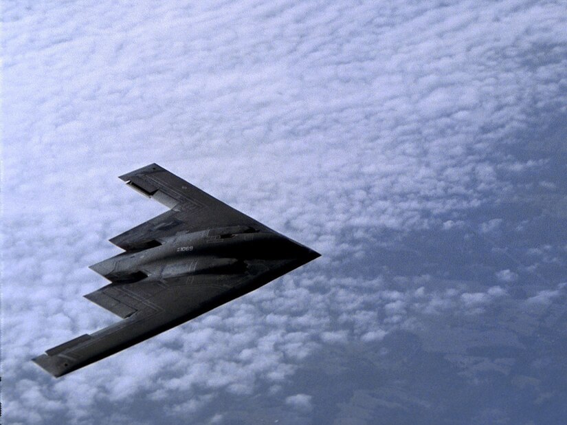 The B-2 Spirit is a multi-role bomber capable of delivering both conventional and nuclear munitions. (U.S. Air Force photo by Gary Ell)
