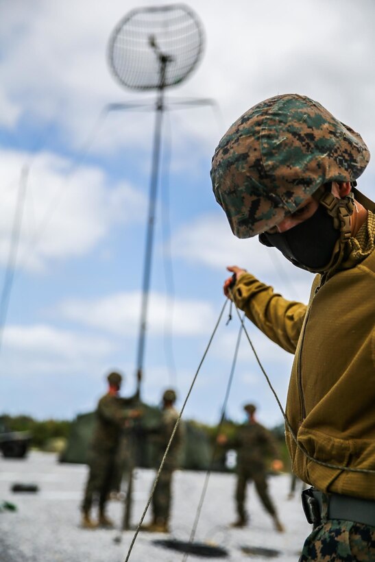 Marines with 3d Supply Battalion demonstrate their field communication capabilities