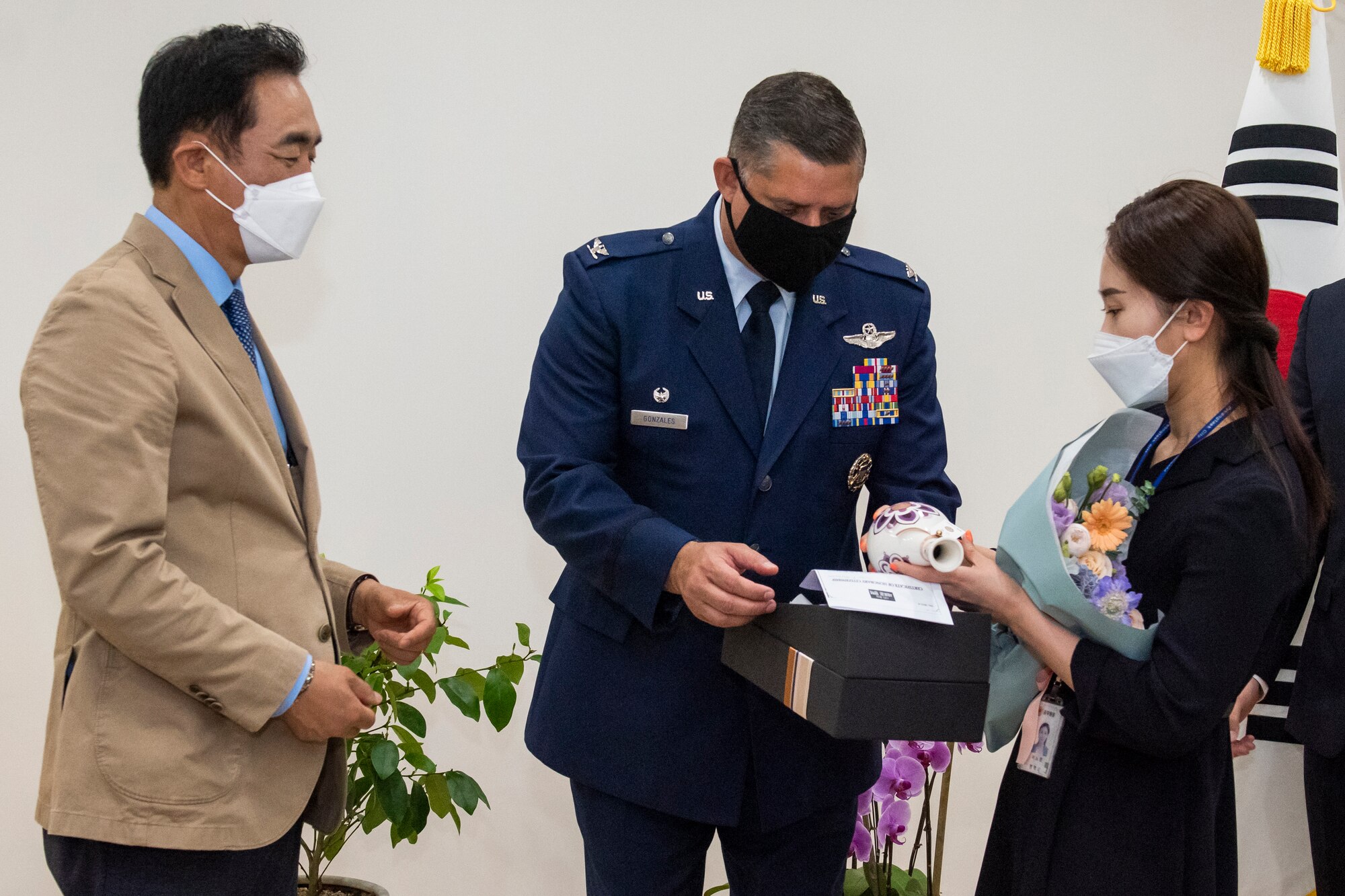 Col. John Gonzales, 51st Fighter Wing commander, was awarded honorary Korean citizenship by Jang Seon Jung, Pyeongtaek mayor, as part of a ceremony on May 25, 2021.