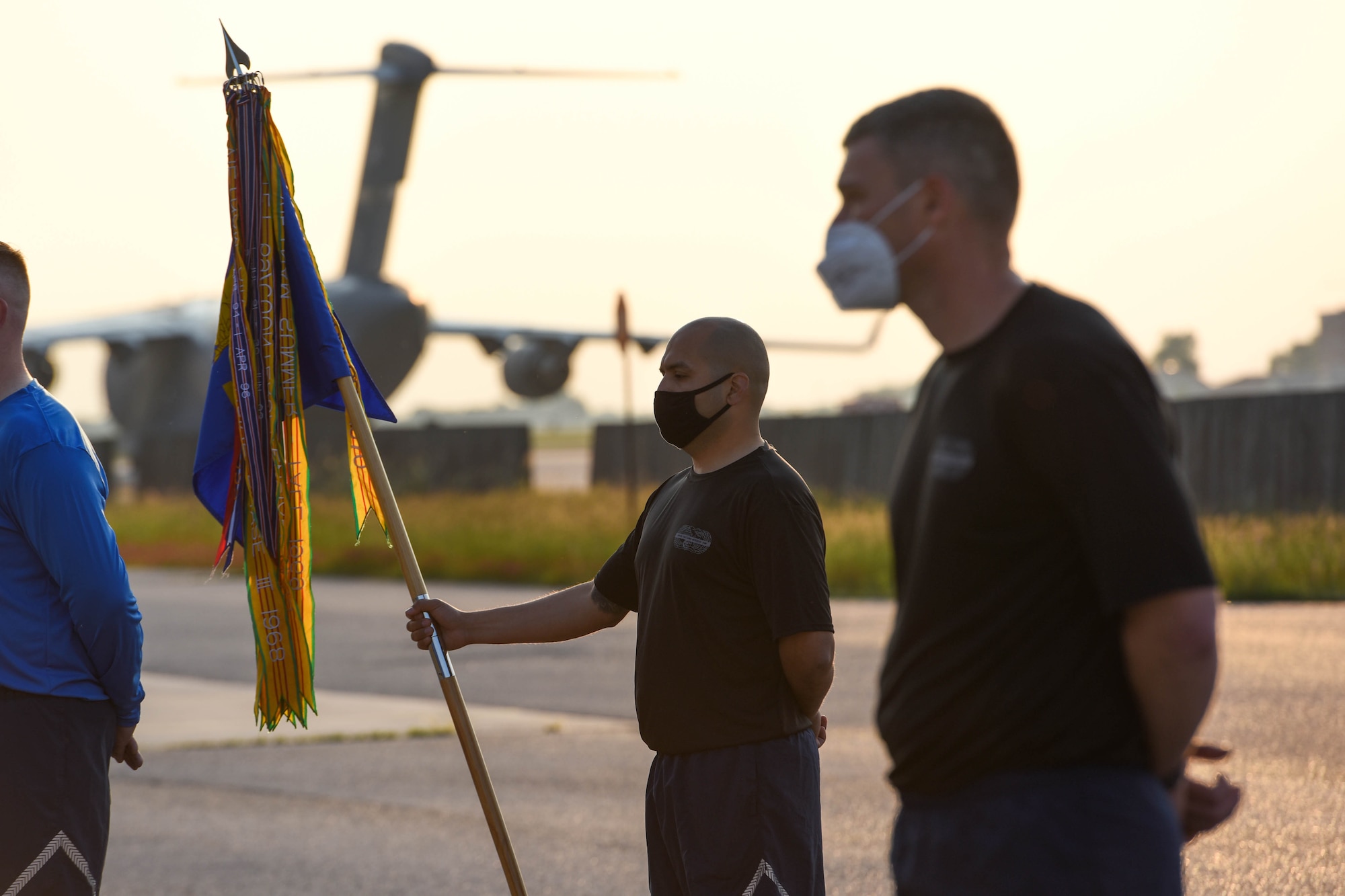 Airmen assigned to the 724th Aircraft Maintenance Squadron stand in formation before a Port Dawg’ memorial run at Aviano Air Base, Italy, May 27, 2021. The memorial run is held annually throughout the career field as a way to honor members that have fallen while serving as a ‘Port Dawg.’ The event is an opportunity to highlight the importance of the Port Dawgs in the AMS installations and community. (U.S. Air Force photo by Airman 1st Class Brooke Moeder)
