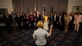 U.S. Air Force Col. Erica Rabe, 11th Wing and Joint Base Anacostia-Bolling vice commander, gives the Honorary Commander's Oath to the inaugural class of honorary commanders at the Bolling Club on JBAB, Washington D.C., May 14, 2021. The mission of the Honorary Commander's program is to educate key community leaders about unit missions and foster a supportive relationship with the community. (U.S. Air Force photo by Senior Airman Kevin Tanenbaum)