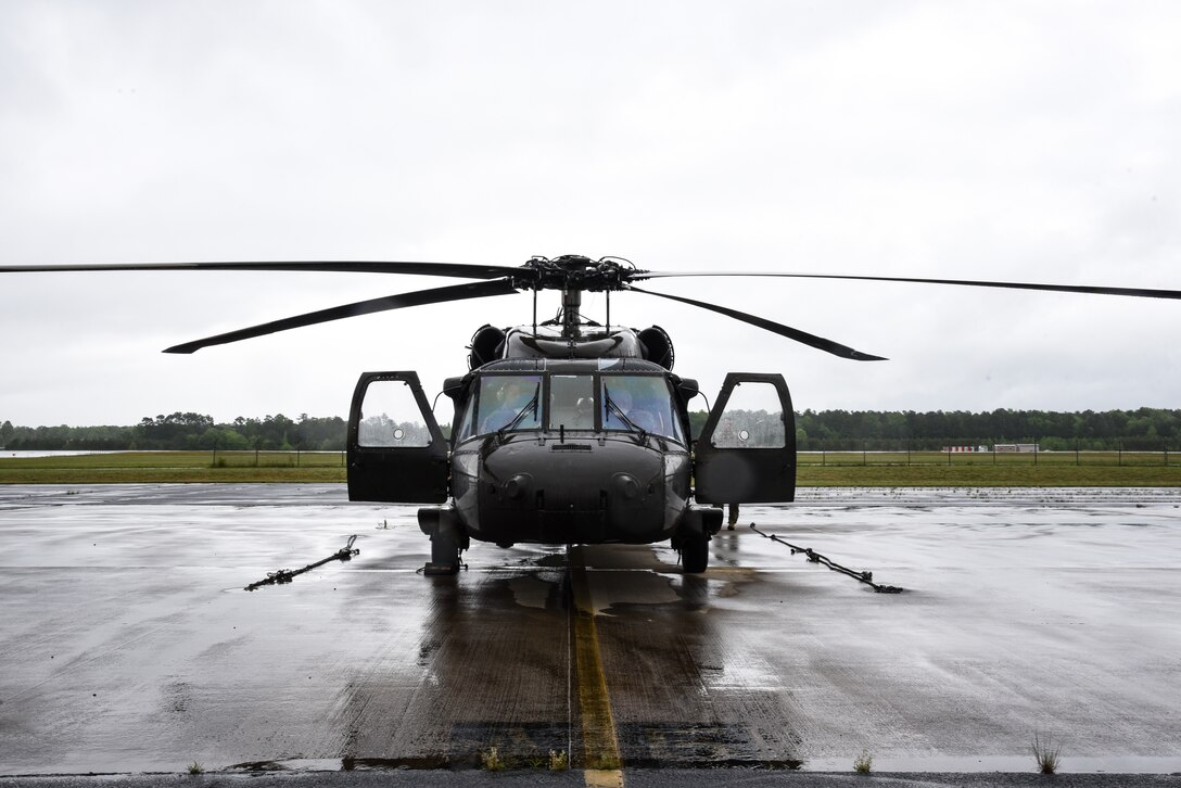 Virginia National Guard aviators participate in an air operations exercise managed by the Virginia Department of Emergency Management May 10, 2021, at the Army Aviation Support Facility in Sandston, Virginia. The exercise aimed to test a new smart phone-enabled mission-management platform designed for use during a large-scale emergency response effort, such as a hurricane. With the potential for air support from multiple agencies, all on different communications platforms, the new program aims to simplify mission assignment and reporting efforts. In addition to VNG and VDEM personnel, the training included members of the U.S. Coast Guard, the Virginia State Police, the Federal Aviation Administration, the North Carolina National Guard and the North Carolina Department of Public Safety. The training also allowed for a test of loading and using communications by air crews and helicopter crews from VNG, VSP and USCG tested the new platform during a simulated response exercise. (U.S. Army National Guard photo by Sgt. 1st Class Terra C. Gatti)