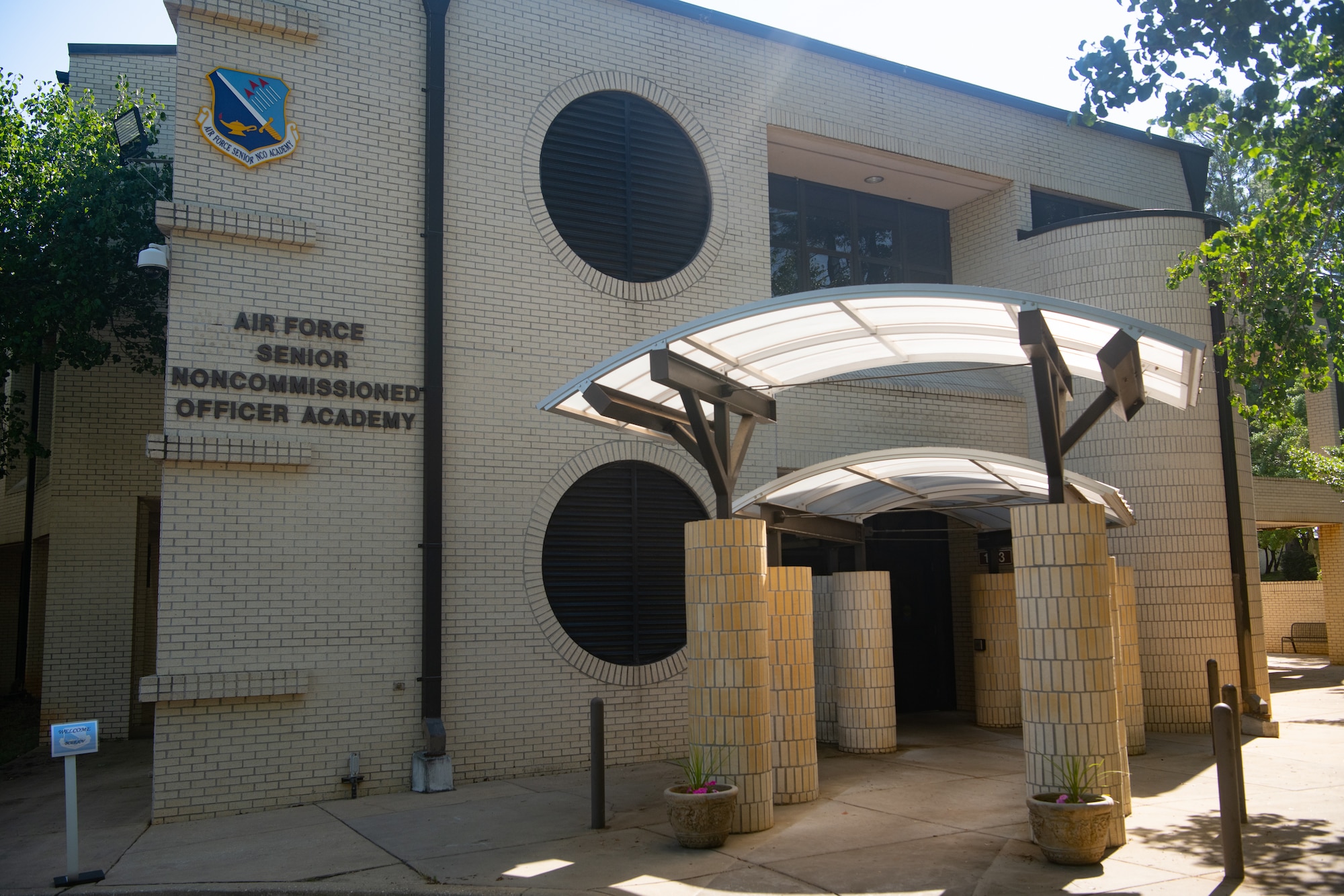 The entrance to the Senior Noncommissioned Officer Academy on Maxwell-Gunter Annex, Alabama.