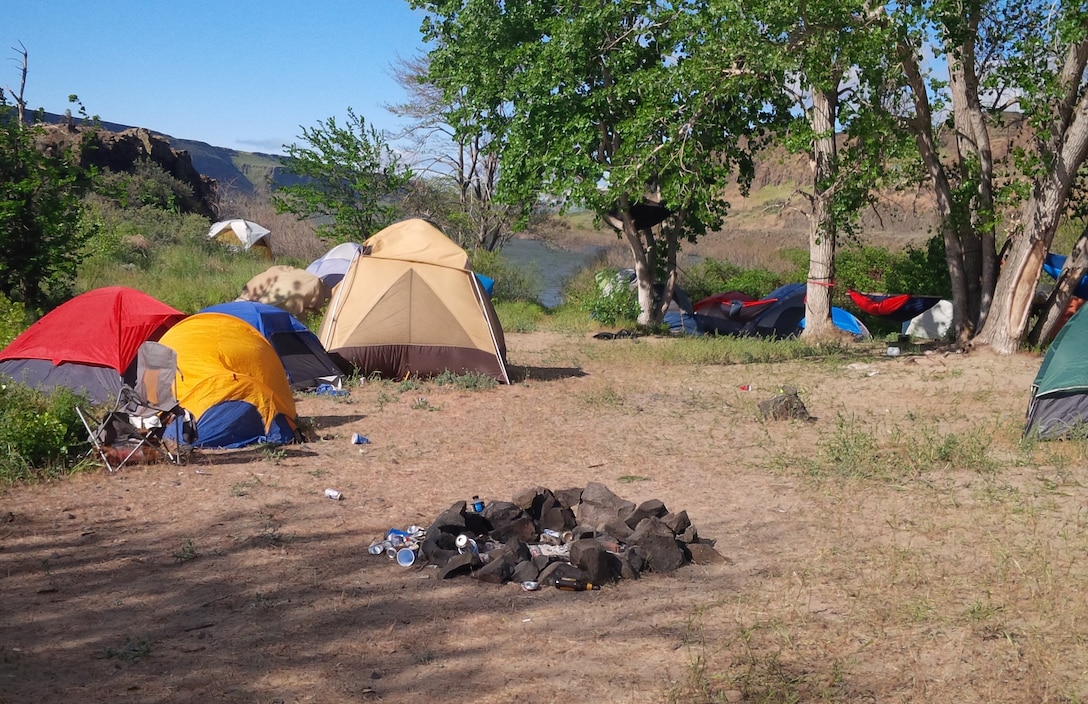 U.S. Army Corps of Engineers officials find multiple campers, debris and resource damage, June 2, 2020 at The Wall Park near The Dalles Dam, Ore. 

Due to similar issues, as well as other safety and public health concerns, the Corps has transitioned from primitive camping to day-use only in some areas, and a maximum of seven days of primitive camping within a 30-day consecutive period.