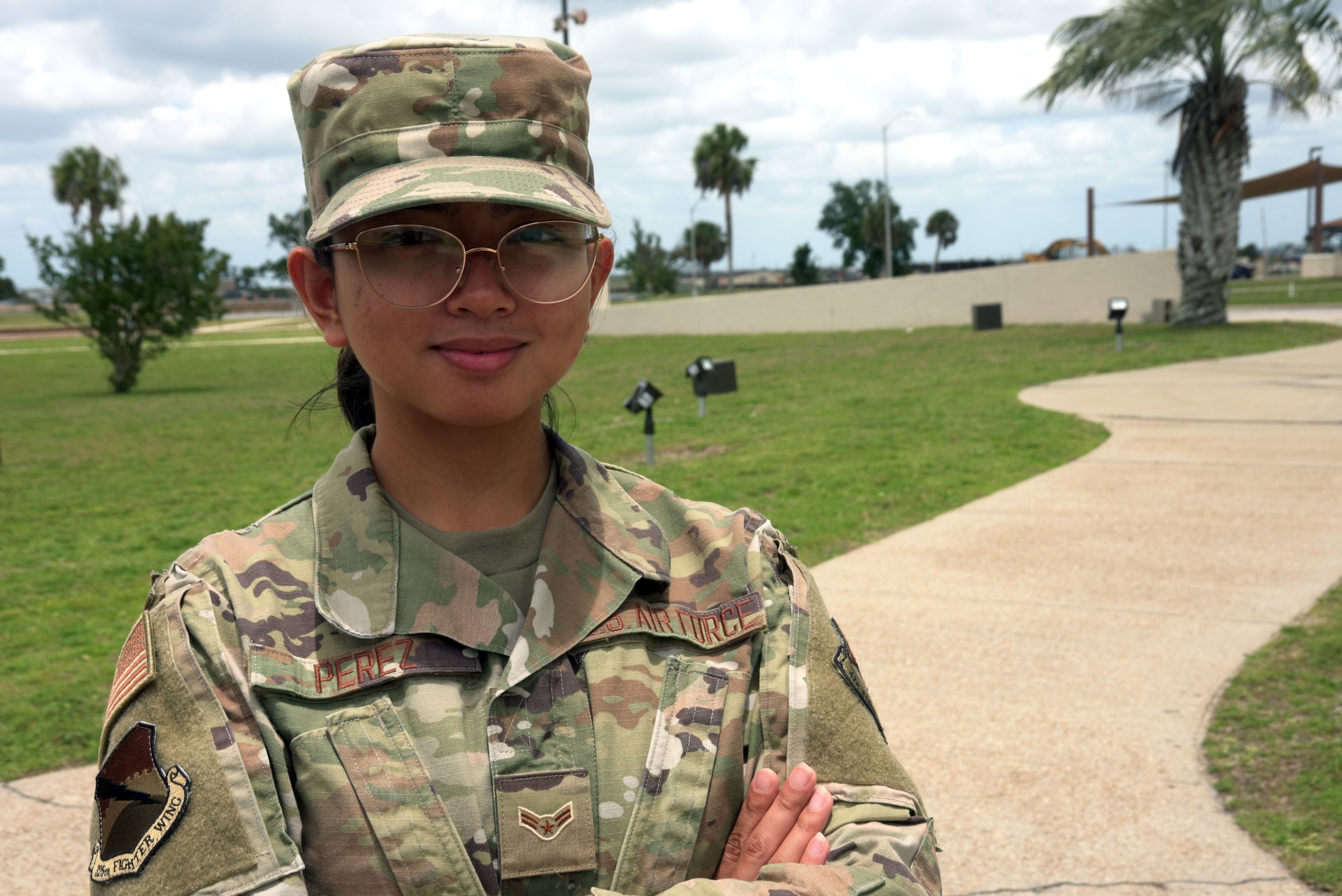 Airman posing