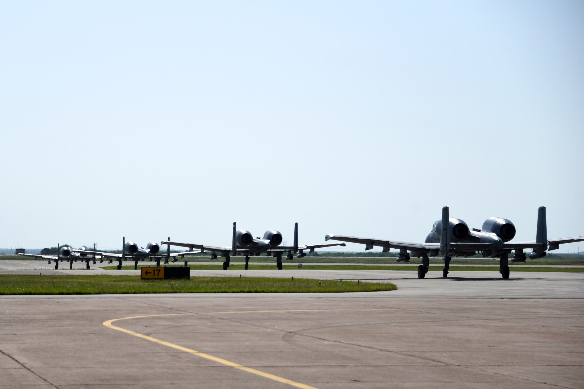A-10s taxiing at Sheppard AFB