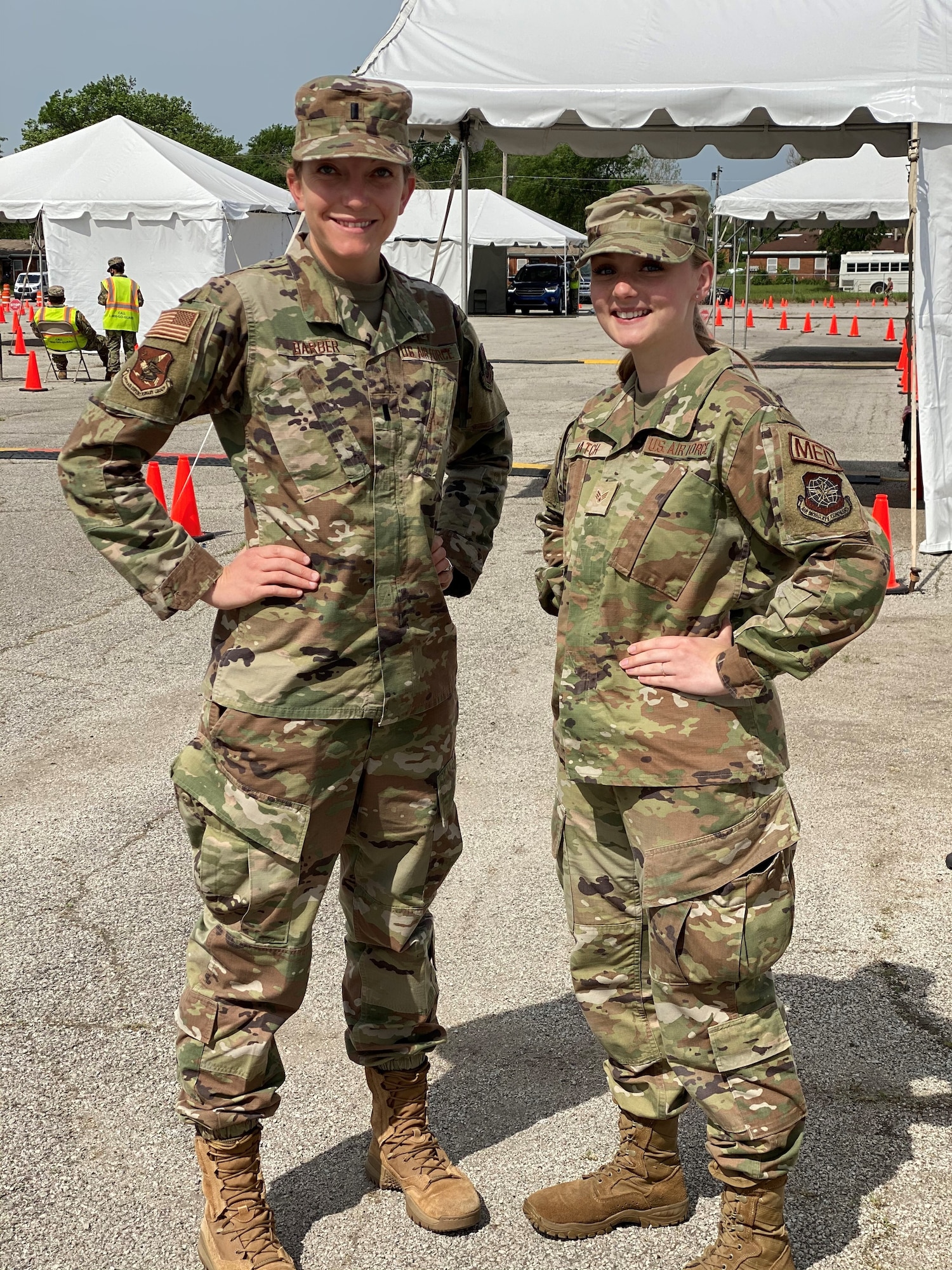 Two Airmen posing for a photo.