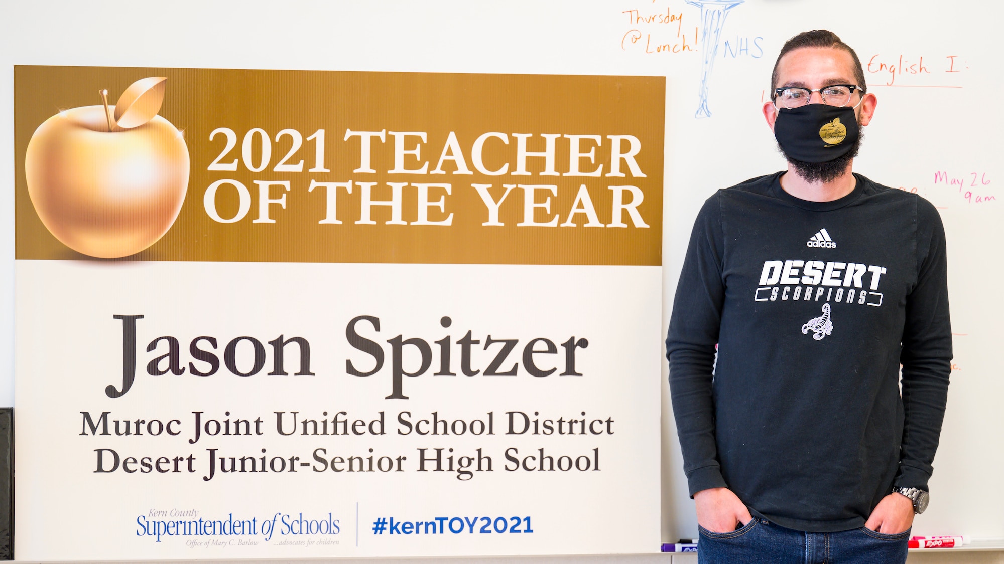 Desert Junior-Senior High School teacher, Jason Spitzer, has been named the 2021 Kern County Teacher of the Year. (Air Force photo by Giancarlo Casem)