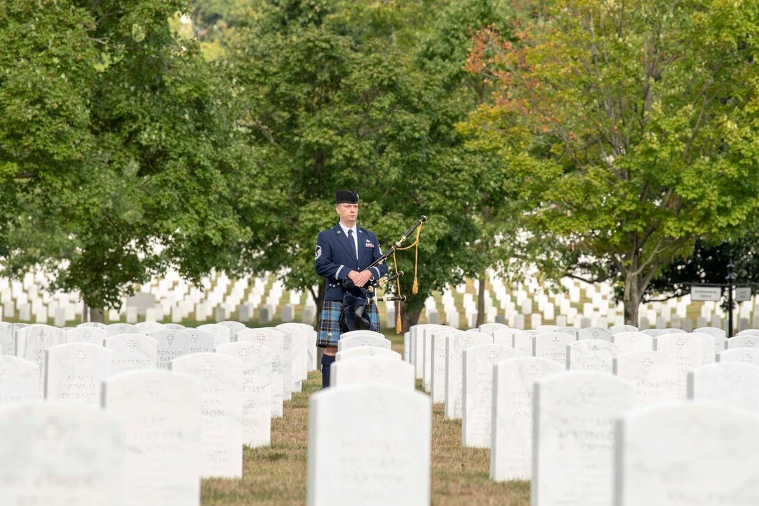 Master Sgt. Adam Tianello performs missions in Arlington National Cemetery no matter the weather conditions. 
(U.S. Air Force Photo by Technical Sgt. Joshua Freely)