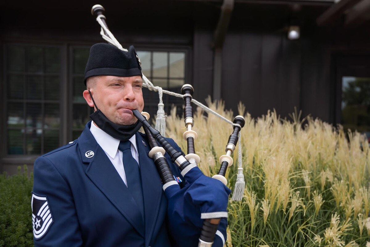 Master Sgt. Tianello performs as part of an immersion event for the 11th Wing. (U.S. Air Force photo by Master Sgt. Valentin Lukashuk)