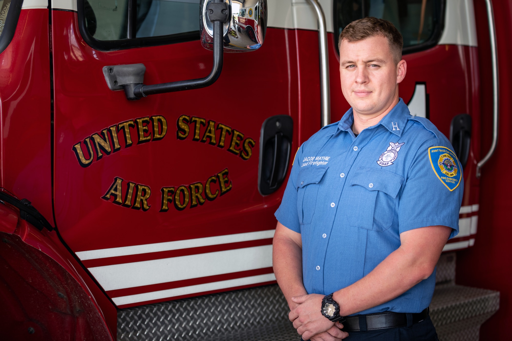 Jacob Mathie, 502nd Air Base Wing lead firefighter