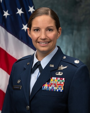 U.S. Space Force Lt. Col. Bryony Slaughter, Space Delta 9 – Orbital Warfare, 3rd Space Operations Squadron commander.