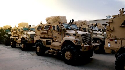 The commander and command sergeant major for the 401st Army Field Support Brigade traveled to the brigade's installations in Iraq to meet with their military and civilian personnel deployed there.