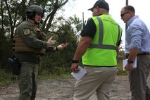 U.S. Marines, Sailors, and DoD participate in exercise Vigilant Response 2017, Marine Corps Air Station New River, N.C., Nov. 7, 2017. VR17 is a two-day exercise designed to test the ability to conduct command and control measures in response to an aviation mishap aboard the air station.