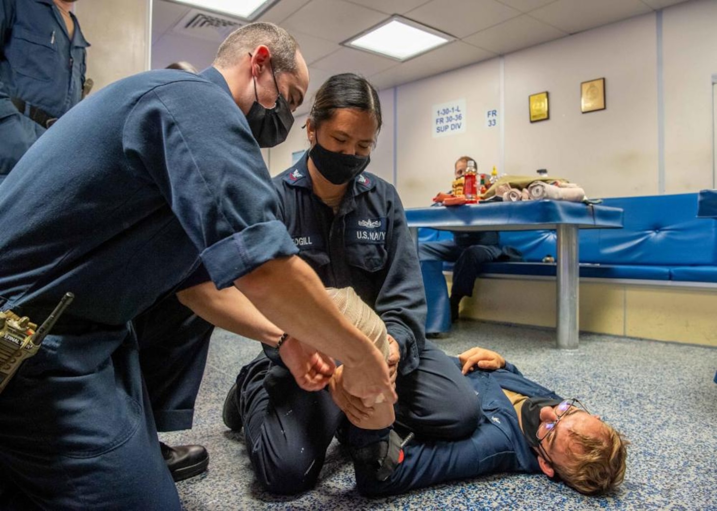 USS Charleston Sailors Participate in a Simulated Medical Emergency