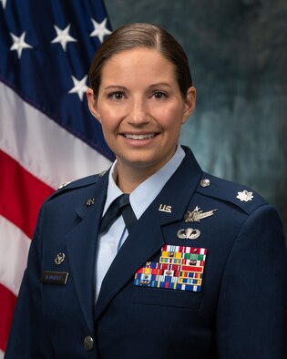 U.S. Space Force Lt. Col. Bryony Slaughter, Space Delta 9 – Orbital Warfare, 3rd Space Operations Squadron commander.