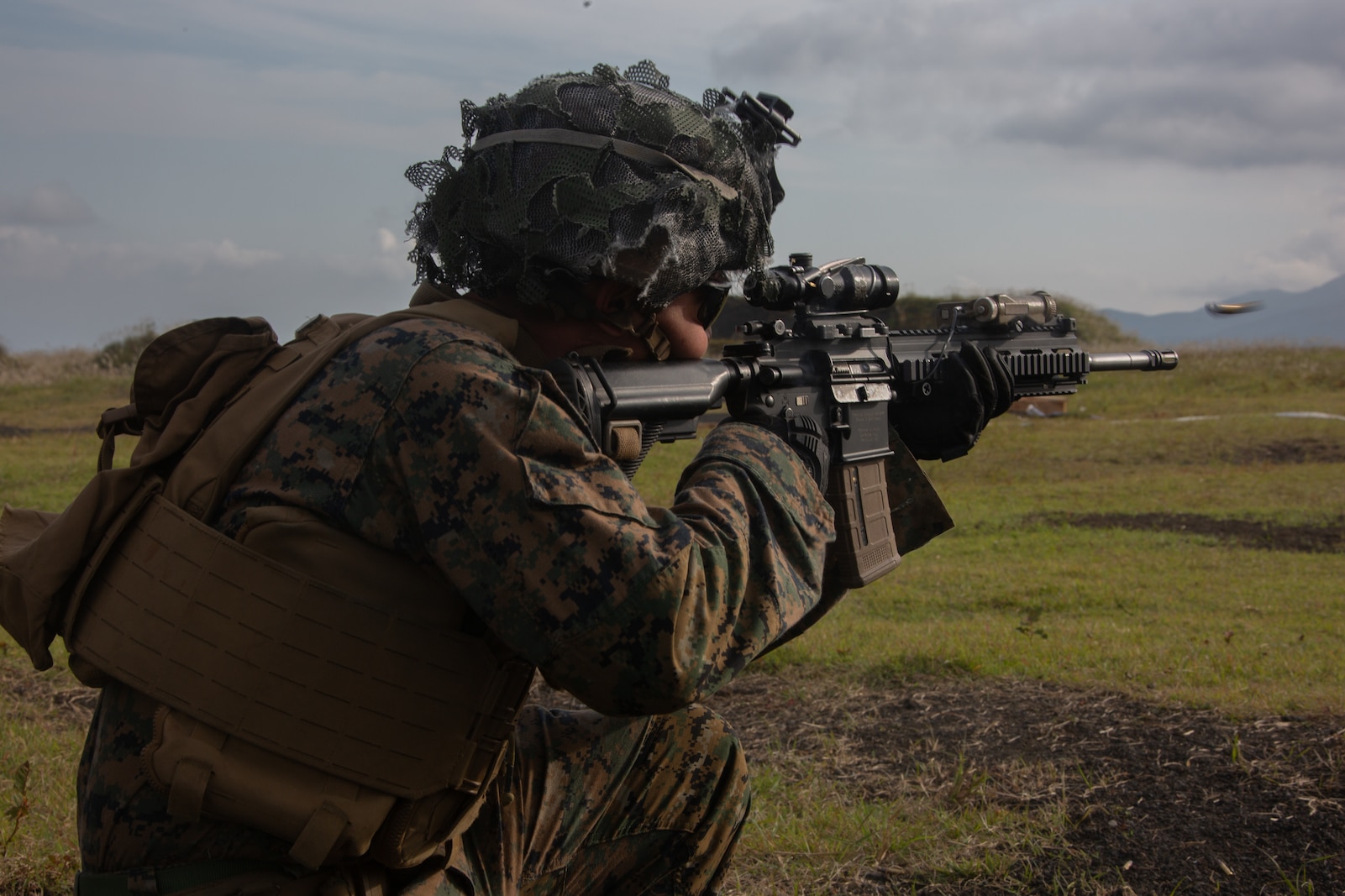 U.S. Marine Corps Cpl. Jon-Michael Formway, a team leader with 2d Battalion, 3d Marines, 3d Marine Division conduct combat marksmanship training at Combined Arms Training Center, Camp Fuji, Japan, Oct. 5, 2021. During this exercise Marines sharpened critical combined arms skills, ensuring they are ready and capable to execute a wide range of missions anywhere in the world. 2/3 is forward deployed under 4th Marines as part of the Unit Deployment Program. Formway is a native of Lake Forest, California. (U.S. Marine Corps photo by Lance Cpl. Kree Laing)