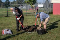 Norfolk Naval Shipyard’s (NNSY) Natural Resources Program office and NNSY volunteers participated in the National Environmental Education Foundation’s (NEEF) National Public Lands Day (NPLD) by planting native trees at the Craddock Little League Fields. These efforts were to enhance broader Environmental Stewardship, improve air quality, reduce and store excess carbon, stabilize soils, provide shade, and increase native biodiversity. Established in 1994 and held annually, NPLD is the nation's largest single-day volunteer event for public lands.