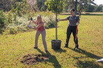 Norfolk Naval Shipyard’s (NNSY) Natural Resources Program office and NNSY volunteers participated in the National Environmental Education Foundation’s (NEEF) National Public Lands Day (NPLD) by planting native trees at the Craddock Little League Fields. These efforts were to enhance broader Environmental Stewardship, improve air quality, reduce and store excess carbon, stabilize soils, provide shade, and increase native biodiversity. Established in 1994 and held annually, NPLD is the nation's largest single-day volunteer event for public lands.