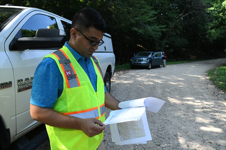 Aras Barzanji is the U.S. Army Corps of Engineers Nashville District Employee of the Month for August 2021. He is seen here reviewing Waverly, Tenn. Flood data.
