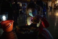 The Alaska National Guard's Child & Youth Program hosted an annual Halloween event for the military youth and families within the Alaska National Guard at the Alaska National Guard armory on Joint Base Elmendorf-Richardson, Oct. 30. The event consisted of treats, crafts, games and a movie screening. (U.S. Army National Guard photo by Spc. Grace Nechanicky)