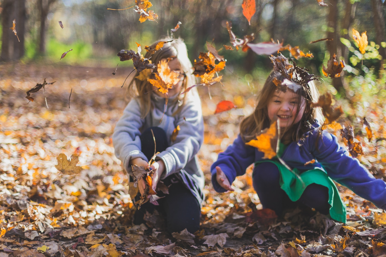 Two kids playing outside