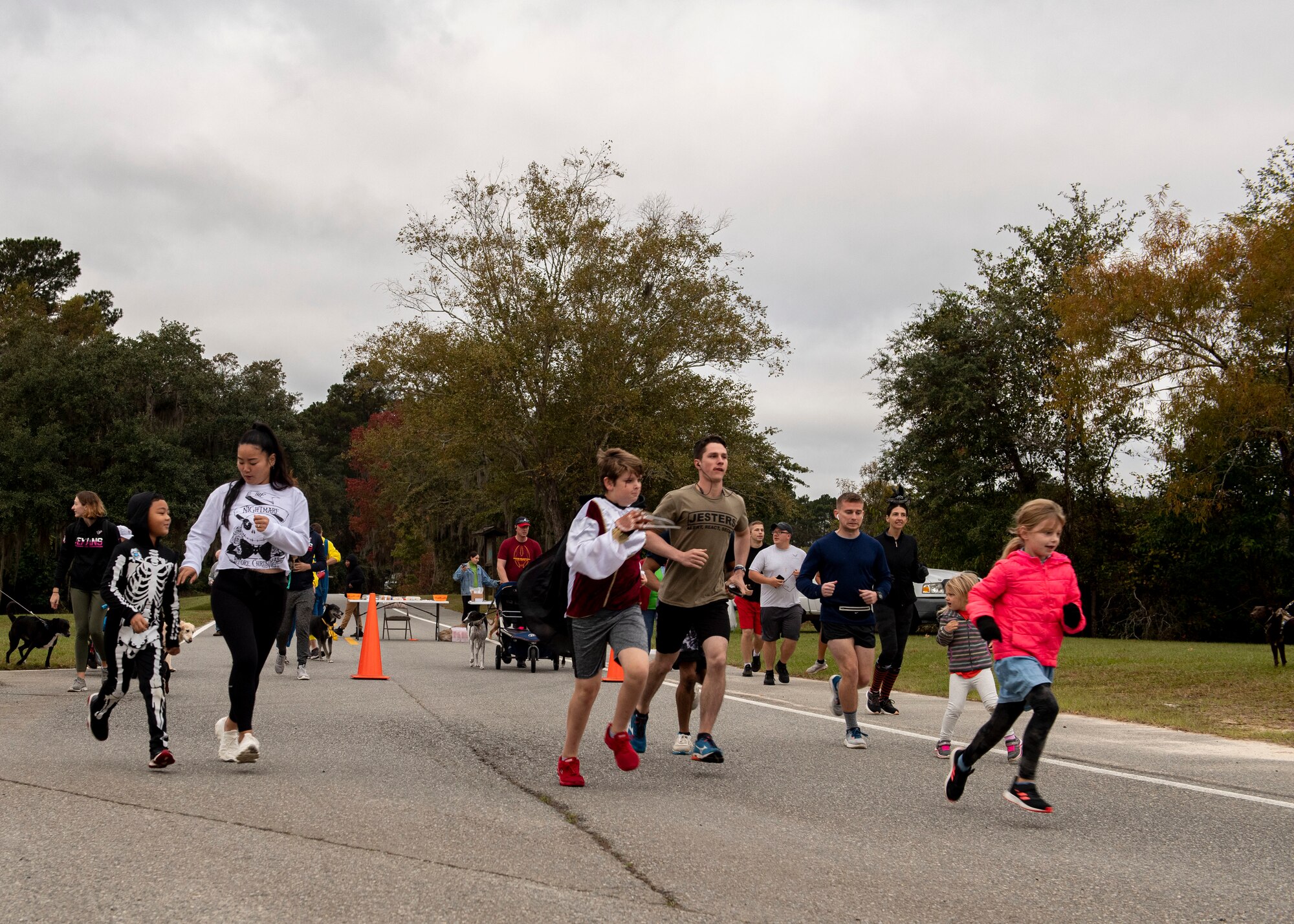People run at the start of a race