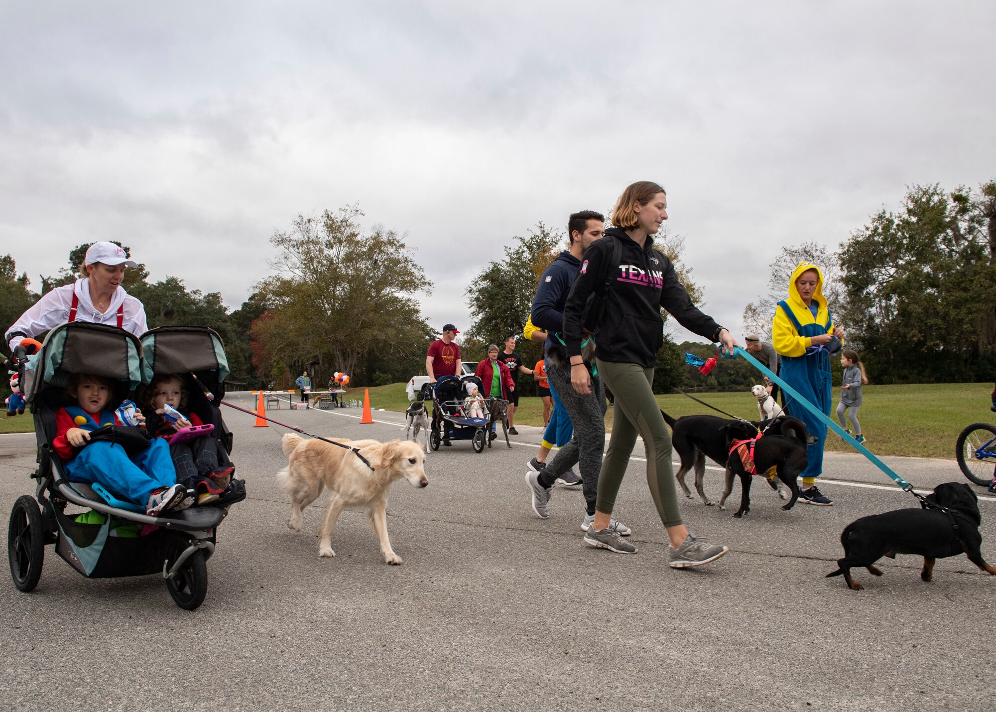 People run at the start of a race