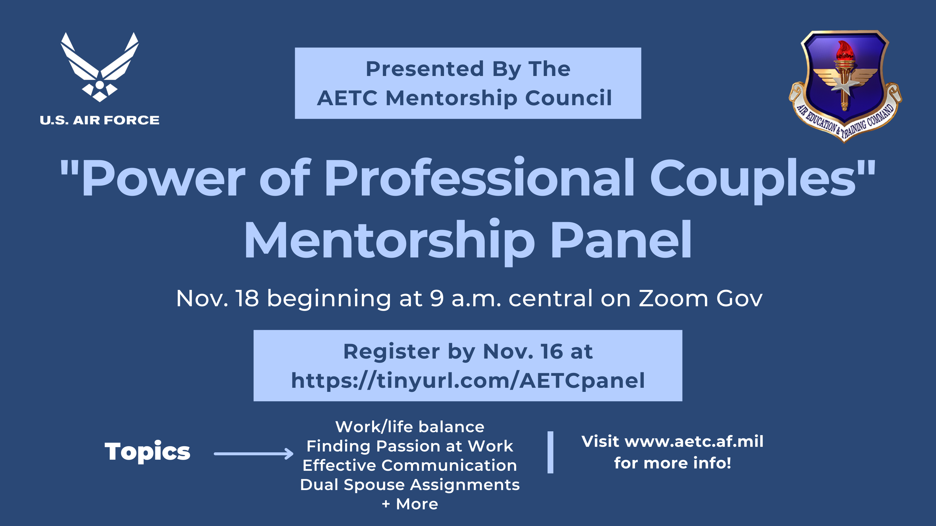 Registration open for Power of Professional Couples panel Nov. 18
