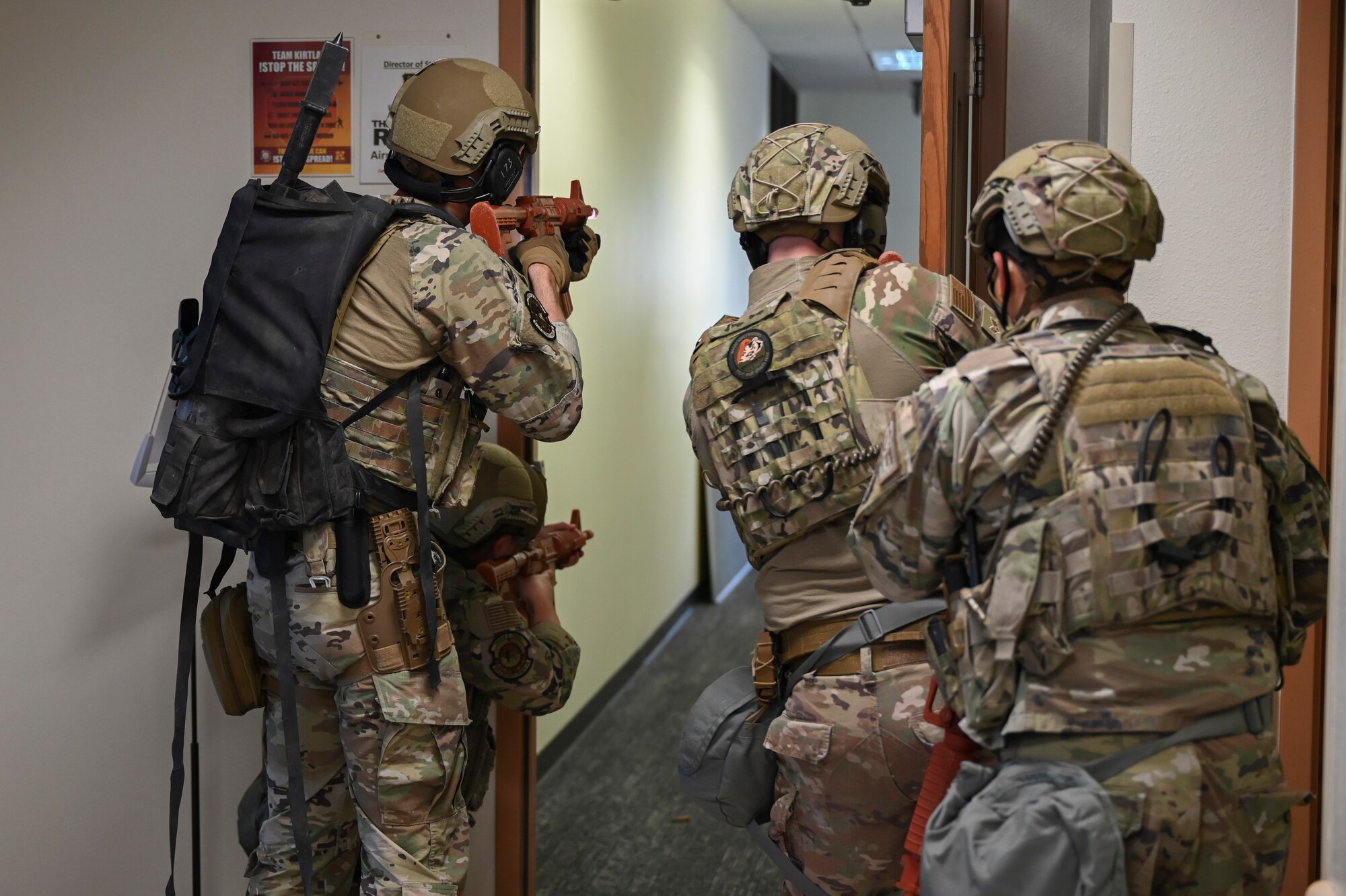 KAFB Security Forces participate in an active shooter exercise.