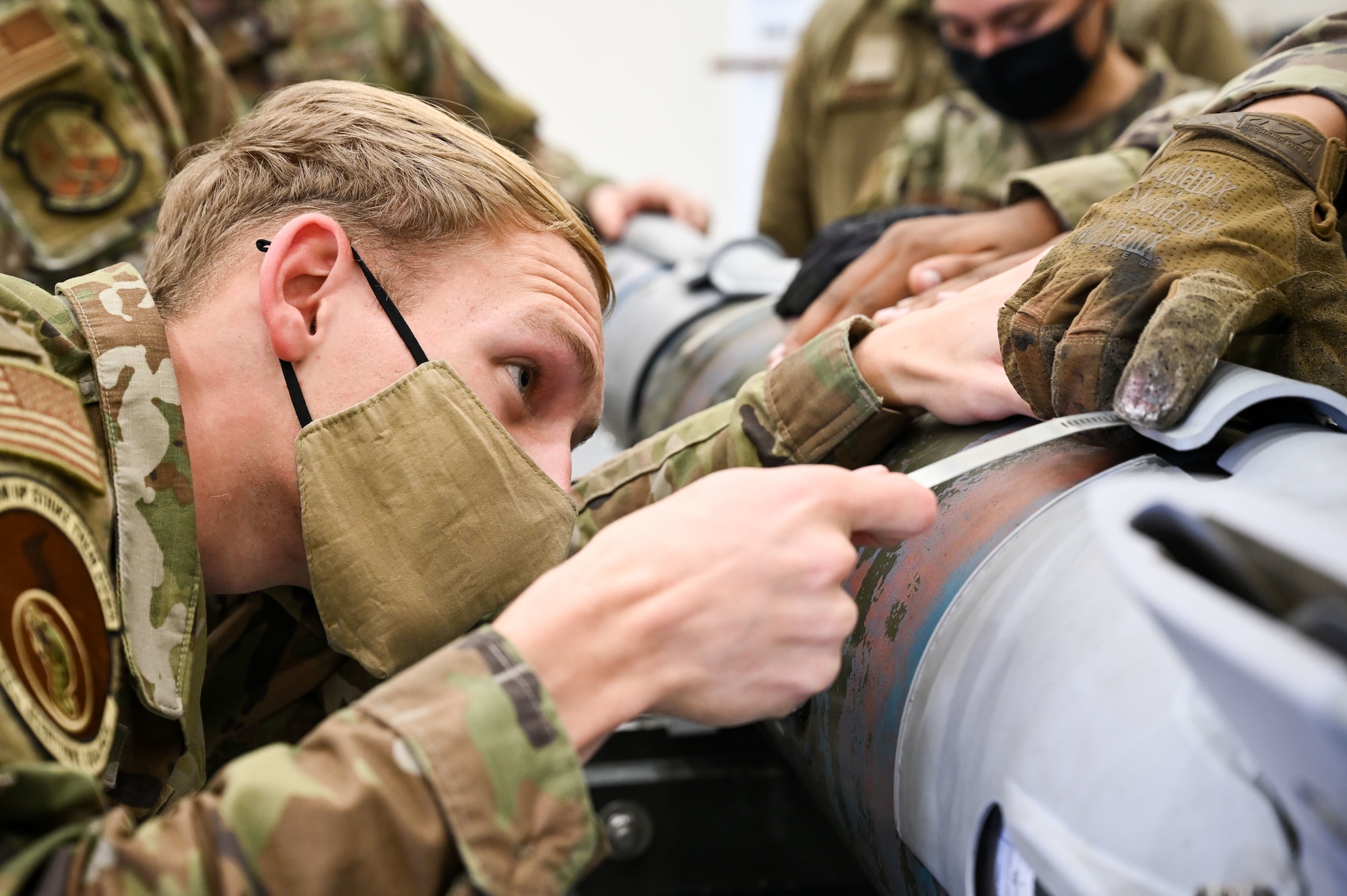 A photo of Airmen in a munitions training course.