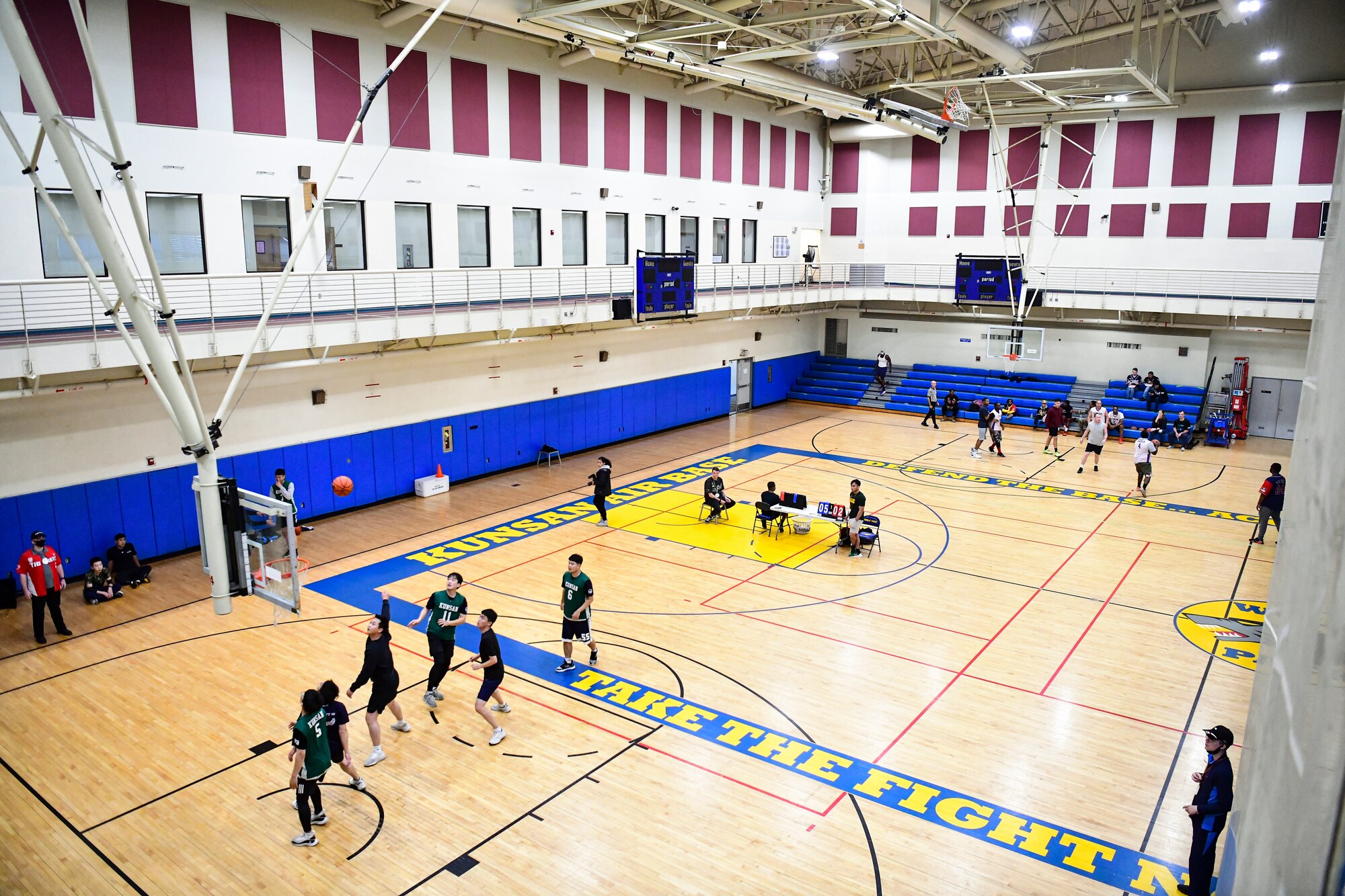 Airmen playing basketball