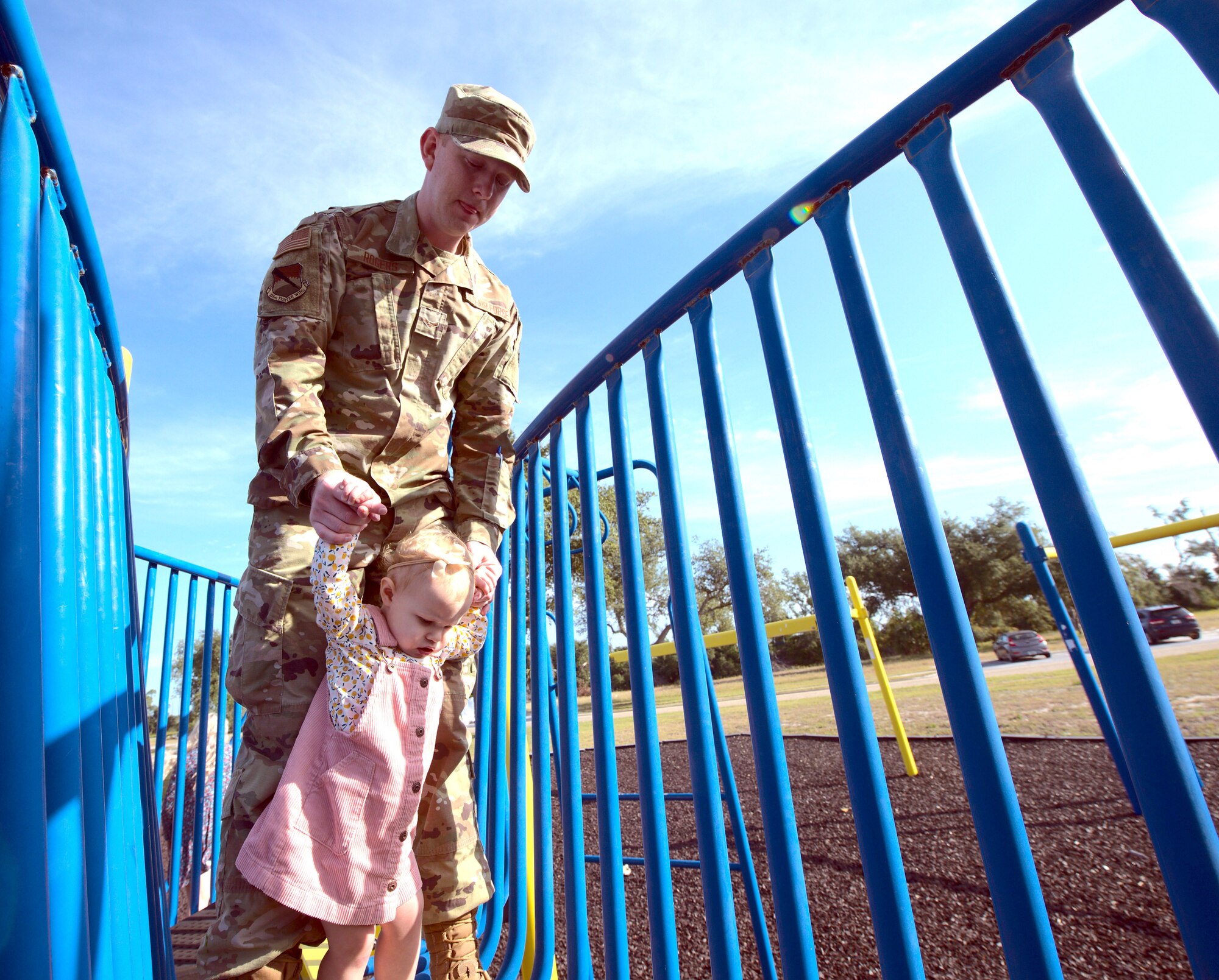 Airman and his daughter