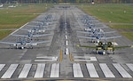 Sixteen A-10C Thunderbolt II aircraft assigned to the 175th Wing, Maryland Air National Guard, conducted a mission generation exercise and an “elephant walk” at Warfield Air National Guard Base at Martin State Airport, Middle River, Md., Nov. 3, 2021. The exercise highlighted the agility and rapid mobility of the MDANG's airpower.